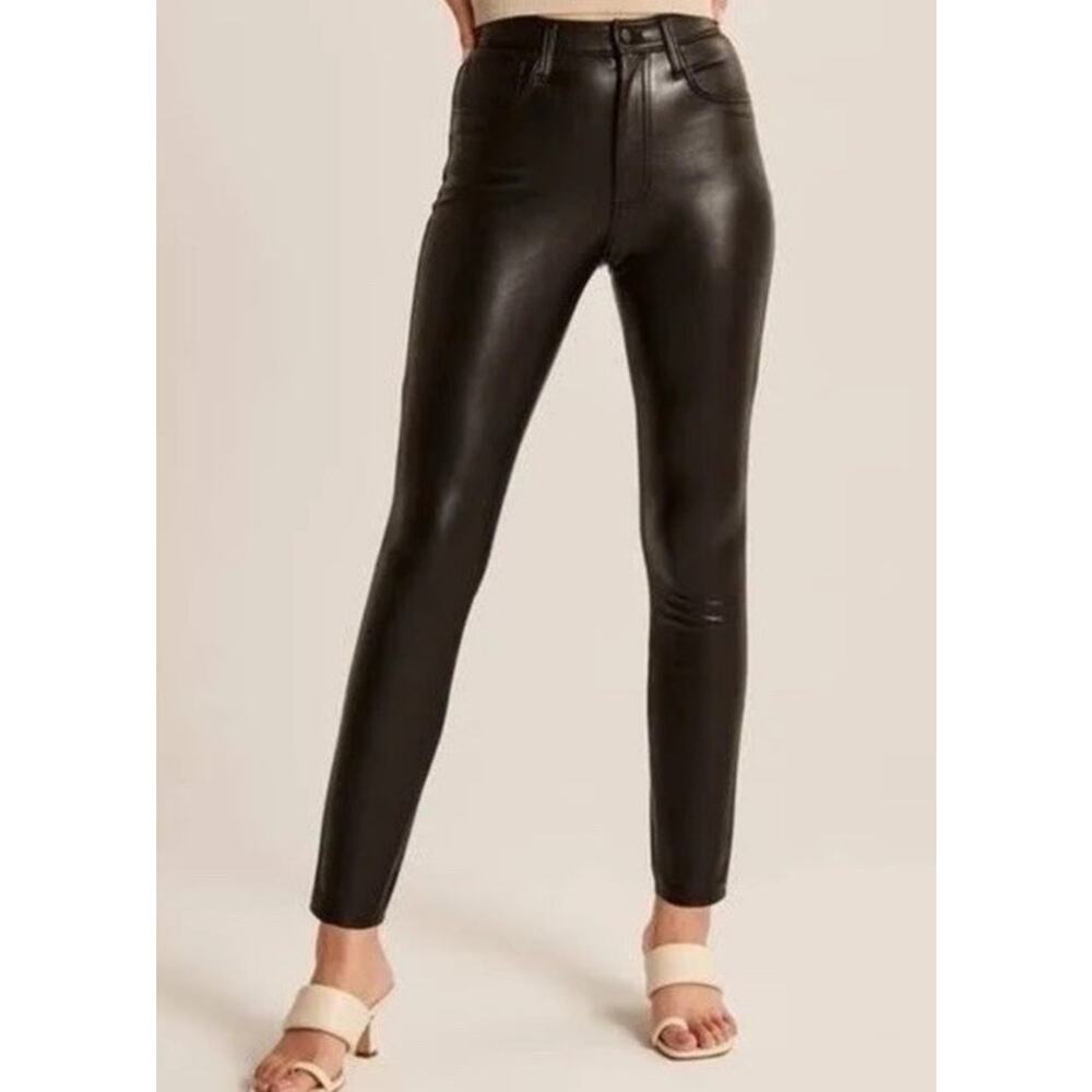 Abercrombie Fitch Vegan Leather Skinny High Rise Pants Plus Women 22 Waist 46”